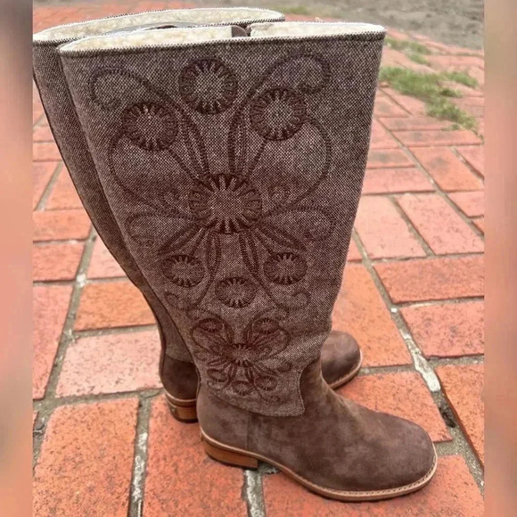 UGG Australia Ladies RYDER Tall Boho Suede Boots in Espresso NEW RARE - Picture 2 of 4